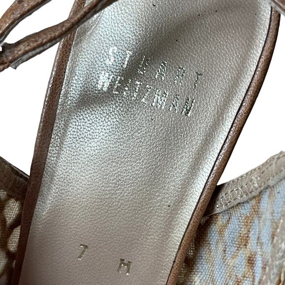 Stuart Weitzman Rattan Slingback Wood Heel women’s size 7 - Picture 10 of 10
